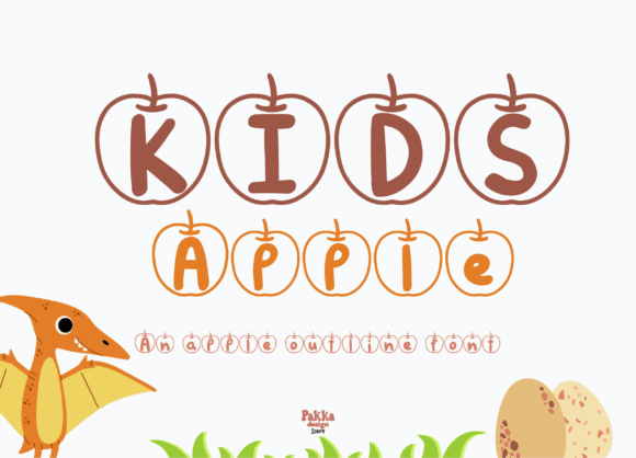 Kids Apple Outline Font for Playful Digital Branding