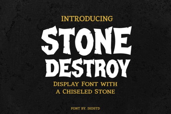 Stone Destroy Display Font for Handmade Creators